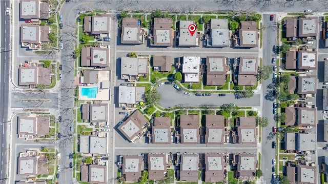 drone / aerial view featuring a residential view