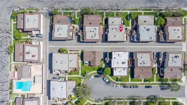 drone / aerial view with a residential view