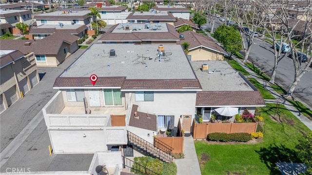 aerial view with a residential view