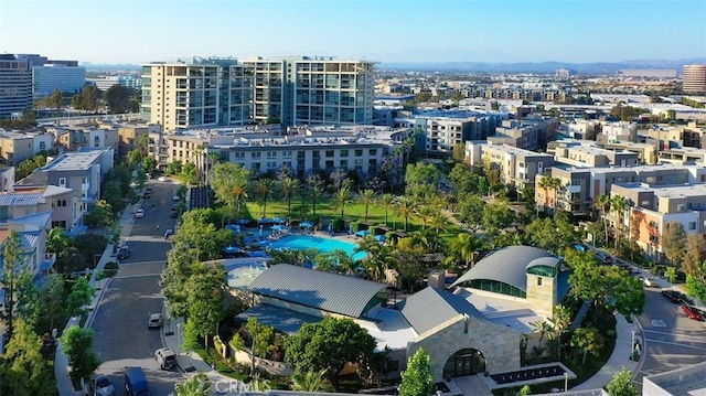 bird's eye view featuring a city view