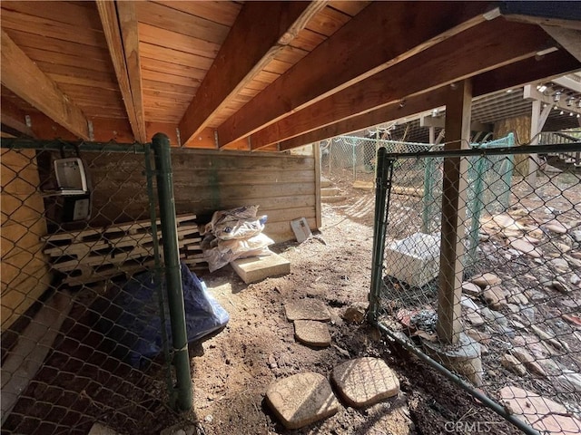 view of unfinished attic