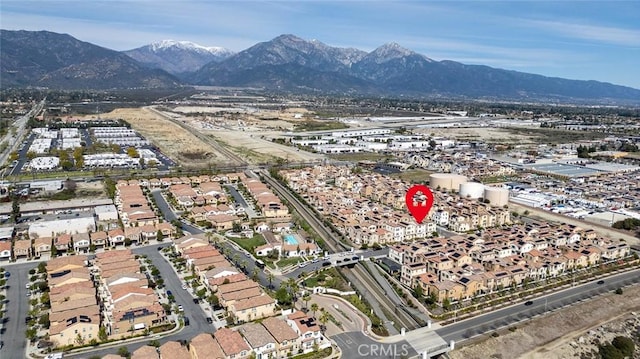 aerial view with a mountain view