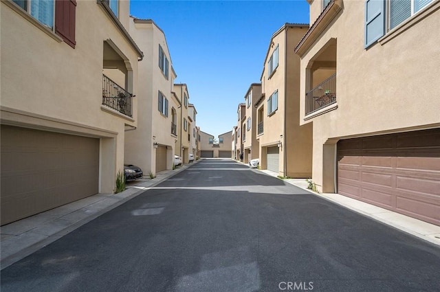 view of road with a residential view