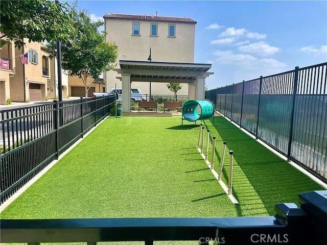 view of yard with fence