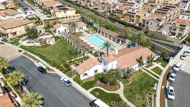 aerial view featuring a residential view