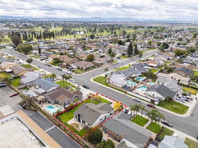 aerial view featuring a residential view