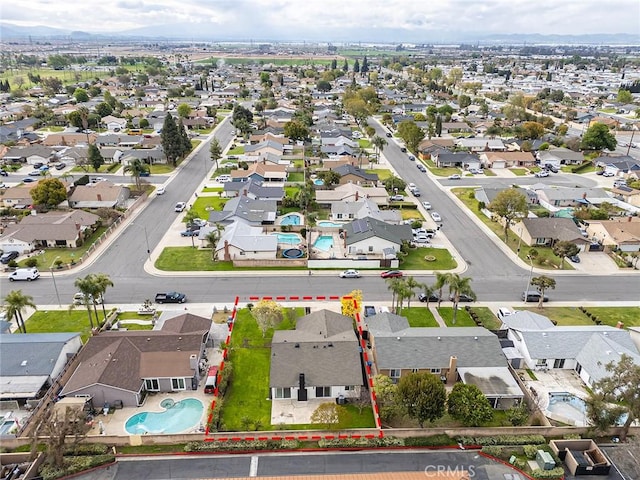 bird's eye view with a residential view