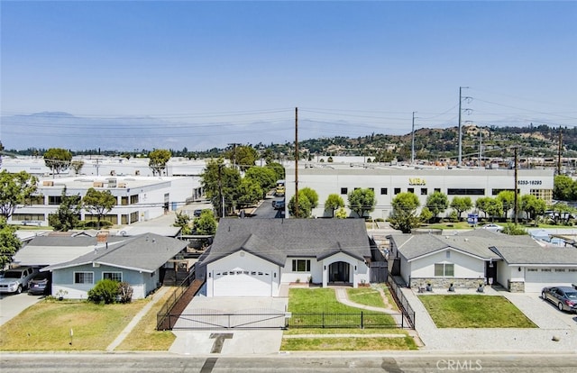 drone / aerial view with a residential view