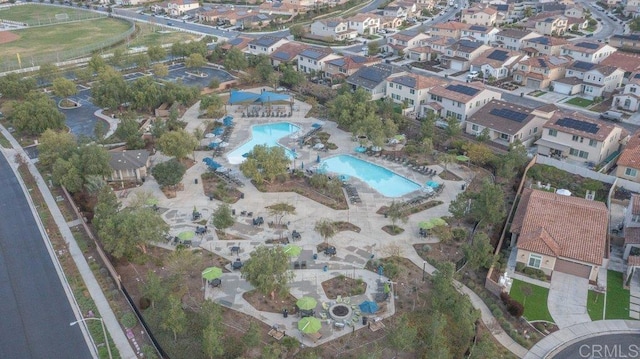 drone / aerial view with a residential view