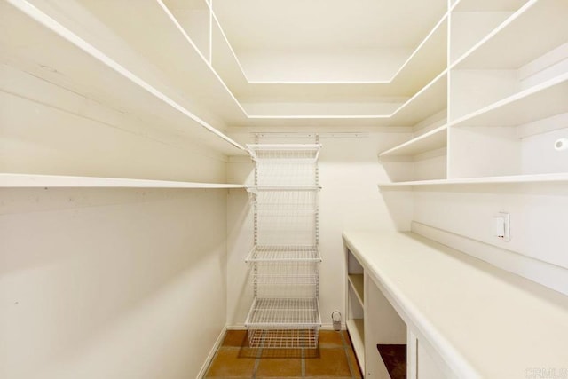 walk in closet with tile patterned floors