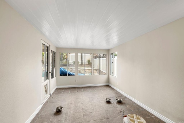 view of unfurnished sunroom