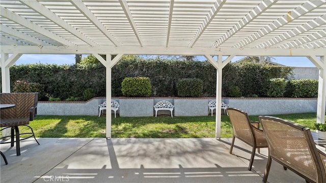 view of patio with a pergola