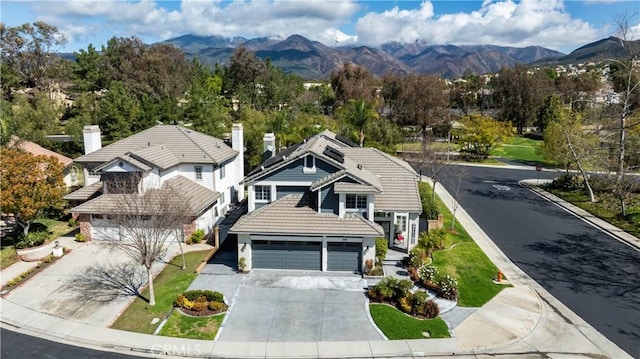 aerial view featuring a mountain view