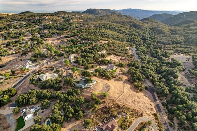 bird's eye view featuring a mountain view