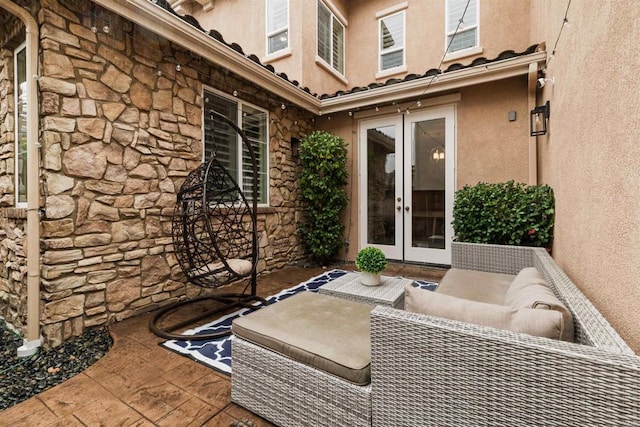 view of patio with french doors