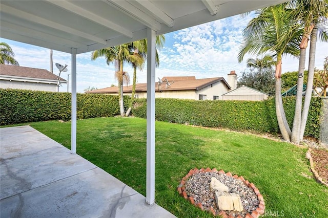 view of yard featuring a patio