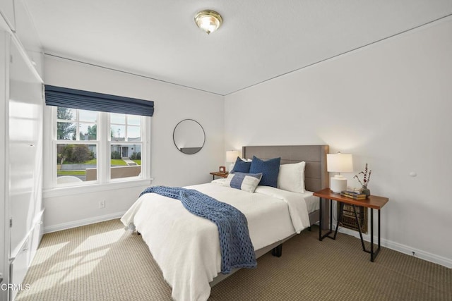 bedroom featuring baseboards and carpet floors