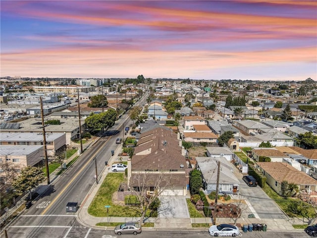 aerial view with a residential view