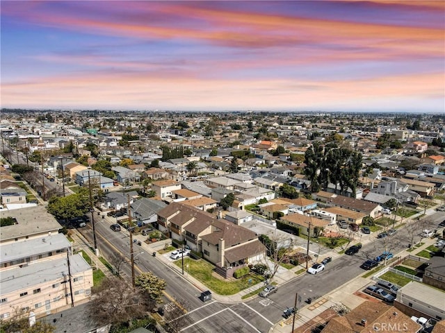 aerial view with a residential view