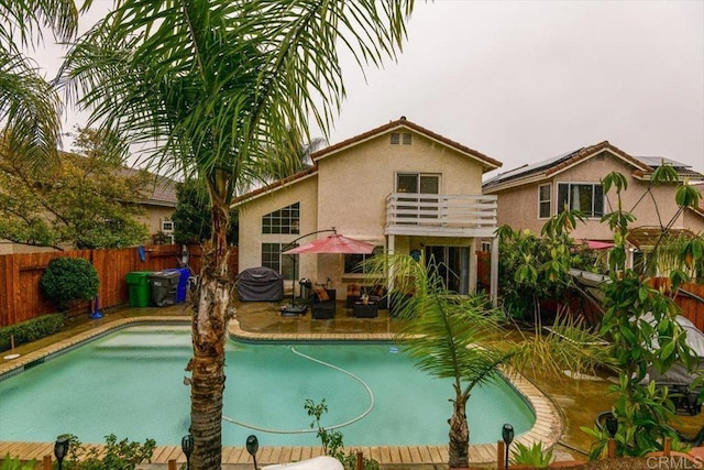 view of pool featuring a fenced in pool and fence