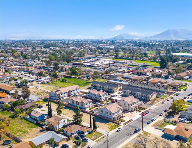 drone / aerial view with a mountain view