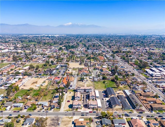 bird's eye view with a mountain view and a residential view