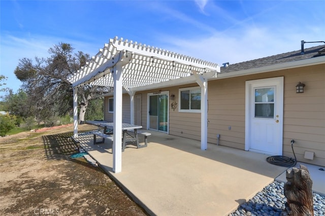 view of patio with a pergola