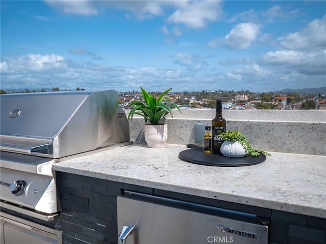 view of patio with area for grilling