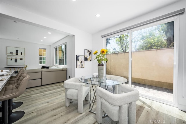 3242 Harmona Pl, Los Alamitos, CA 90720 - dining space featuring plenty of natural light, recessed lighting, and light wood finished floors
