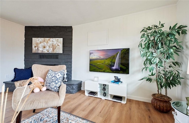 living area featuring wood finished floors