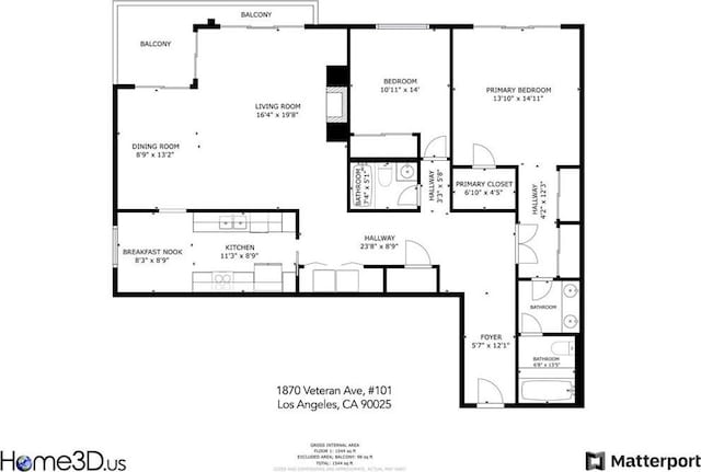 1870 Veteran Ave Unit 101, Los Angeles, CA 90025 - floor plan / room layout