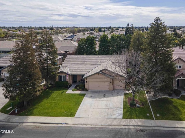 aerial view with a residential view