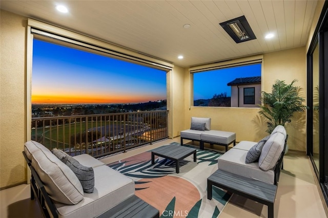 exterior space with an outdoor living space