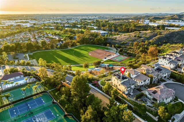 drone / aerial view featuring a residential view