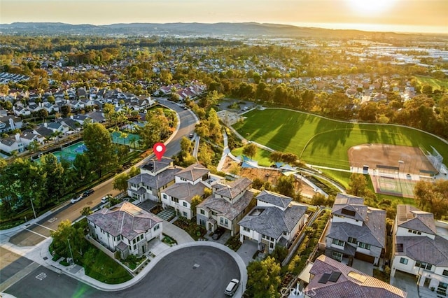 bird's eye view featuring a residential view