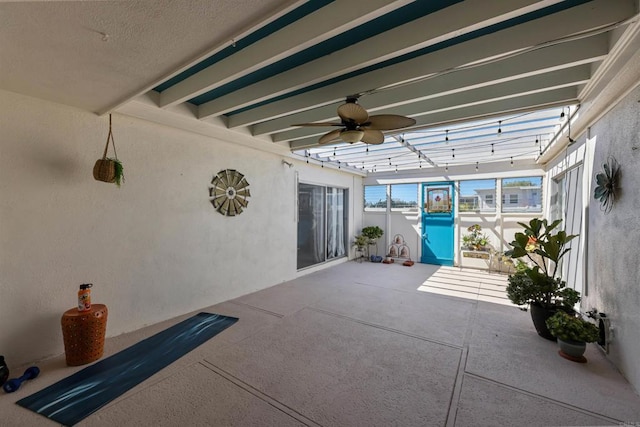 view of patio / terrace featuring a ceiling fan