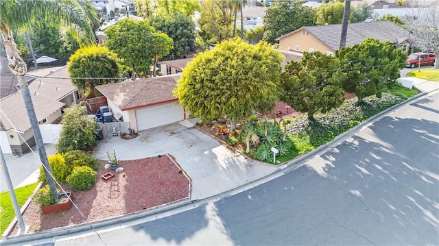 aerial view with a residential view