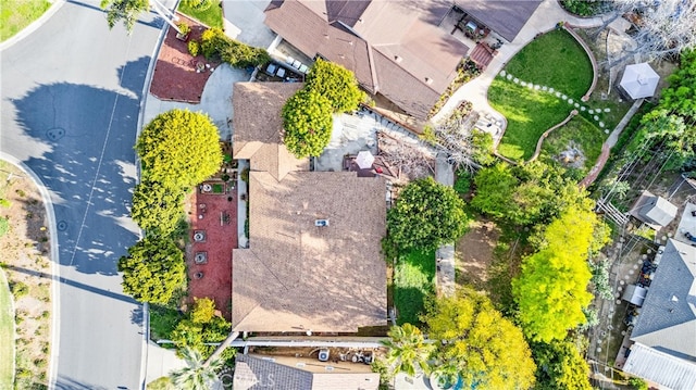 aerial view with a residential view