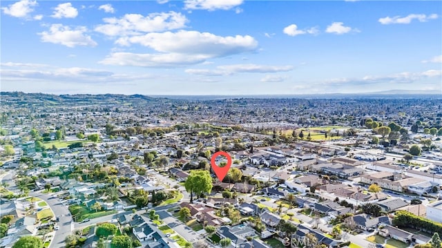 bird's eye view featuring a residential view