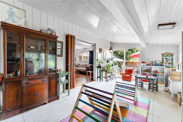 dining area featuring tile patterned floors