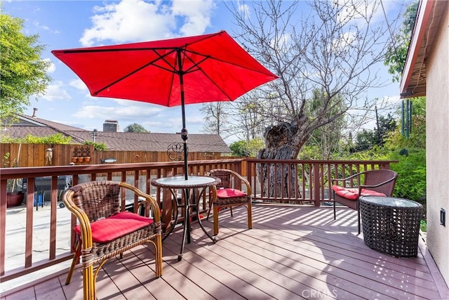 wooden terrace with fence