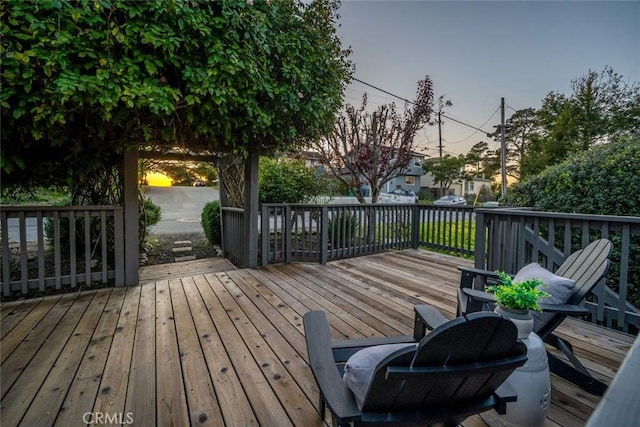 view of deck at dusk