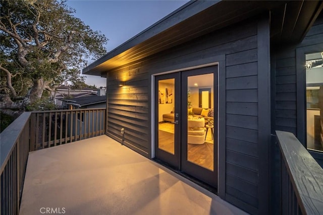 balcony with french doors