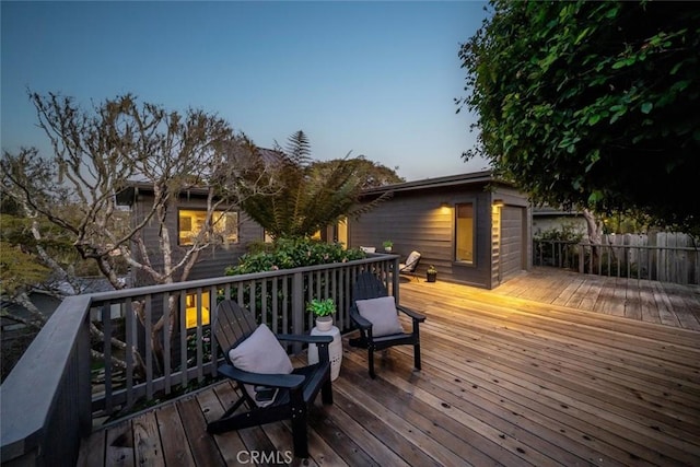 view of deck at dusk