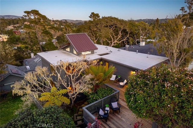 bird's eye view with a view of trees