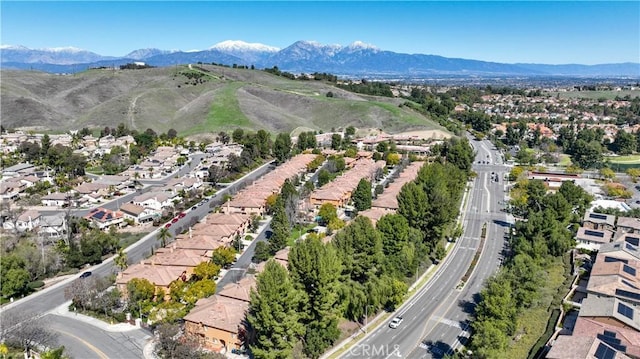 bird's eye view with a residential view and a mountain view