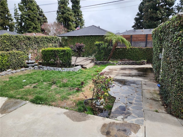 view of yard featuring a patio area