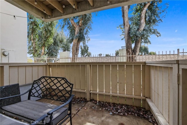 view of patio with a fenced backyard