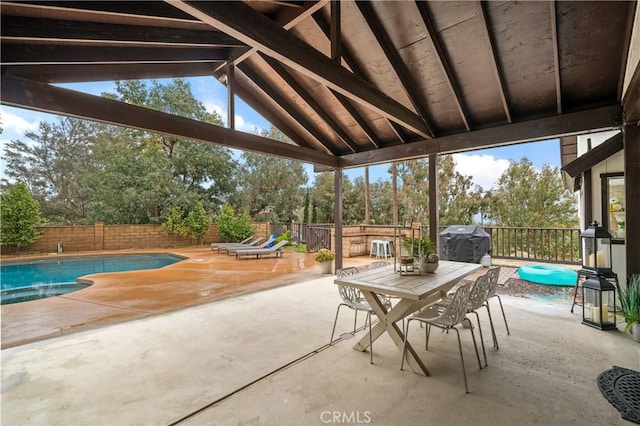 38680 Mesa Rd, Temecula, CA 92592 - fenced backyard with grilling area, a patio, and outdoor dining area