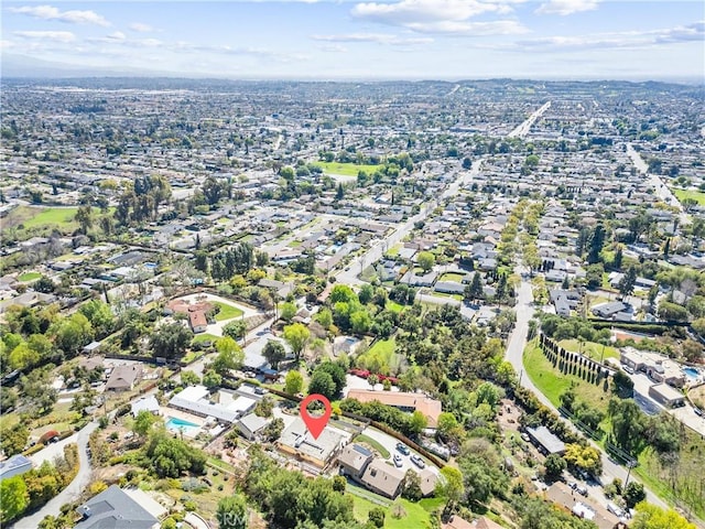 aerial view with a residential view